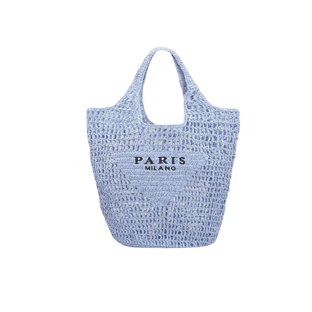 CROCHET TOTE BAG - AQUA