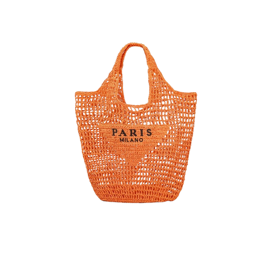 CROCHET TOTE BAG - ORANGE